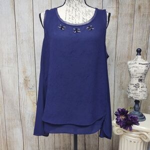 Simply Vera Purple Dressy Tank Size Large!